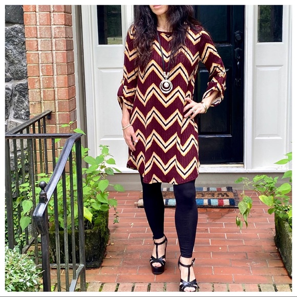 ShopEvelynne Dresses & Skirts - CHEVRON PRINT TUNIC DRESS
